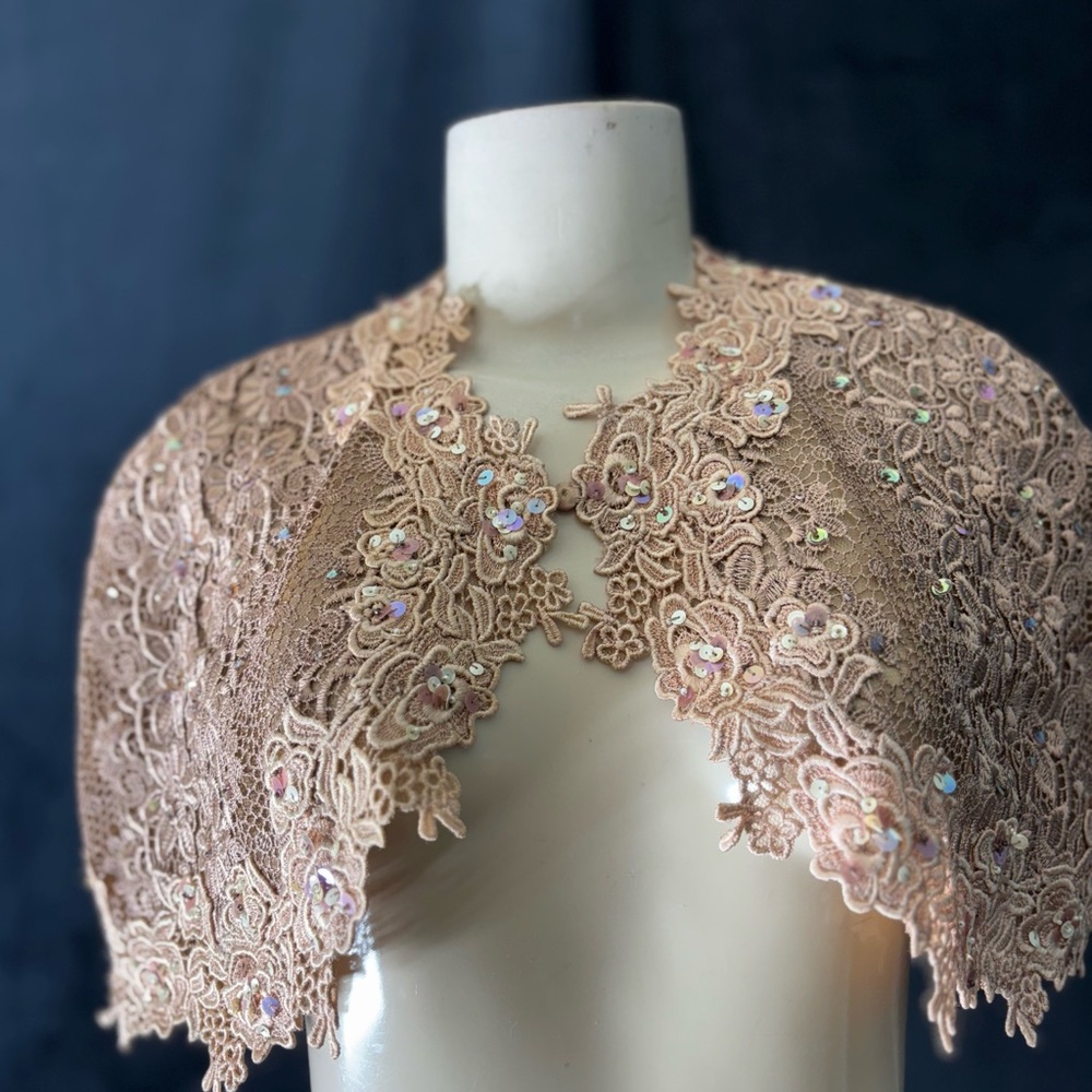 Elegant Lace Women Top in Tan by Mandalay